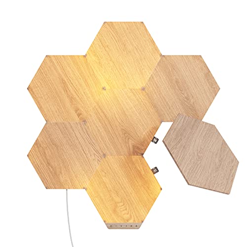 Nanoleaf Elements Hexagon Starter Kit, 7 Wood Look...