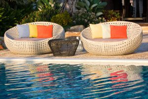 Lounge aus Geflecht