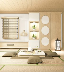 Wohnzimmer im Japandi Stil