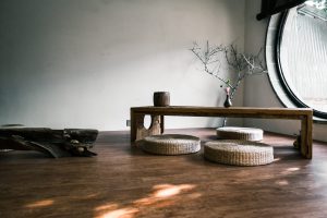 Wohnzimmer im Japandi Stil