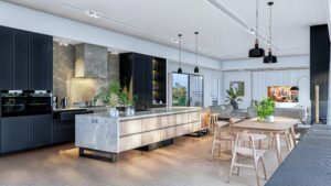 Moderne Küche in Schwarz
