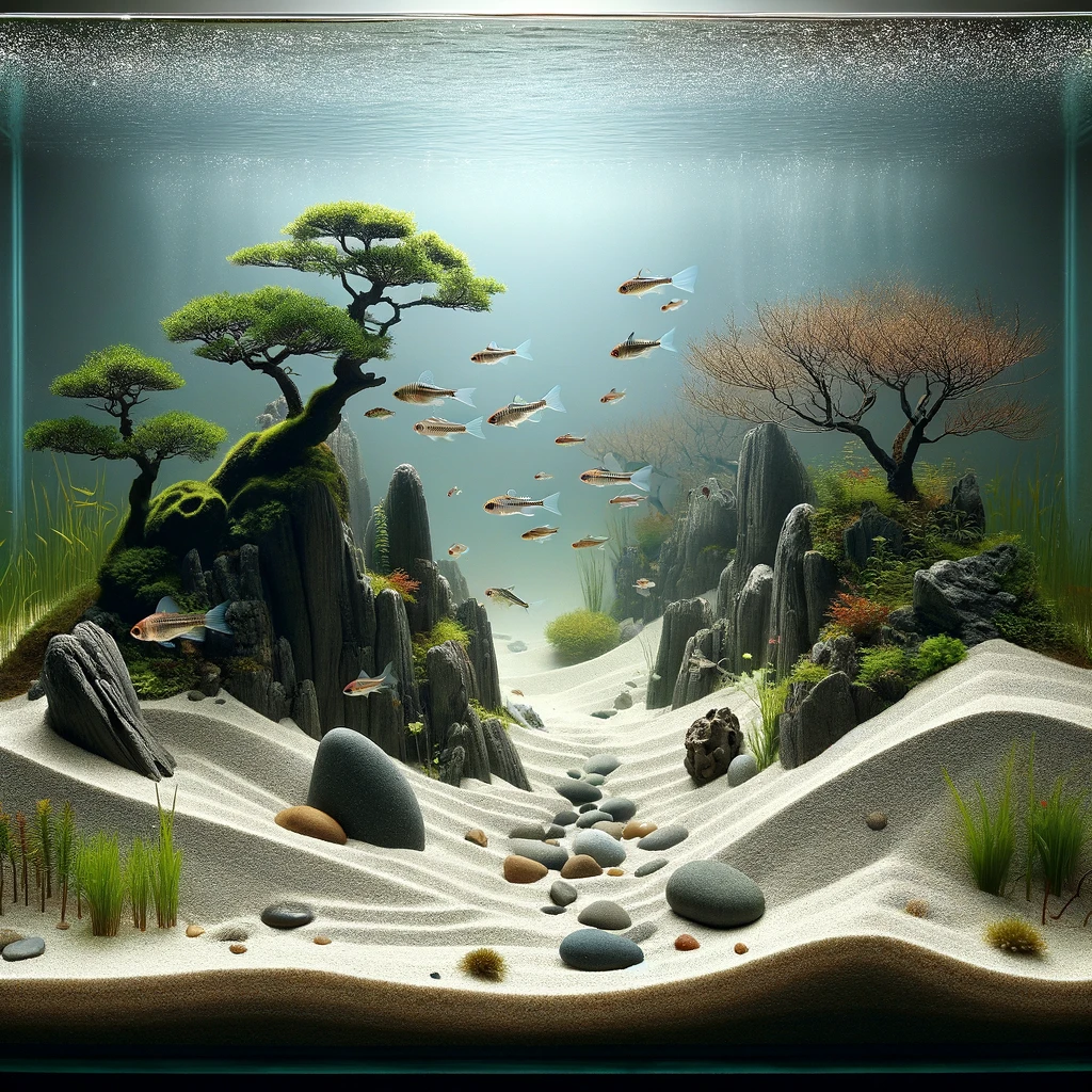 Aquatektur Zen Garten unter Wasser