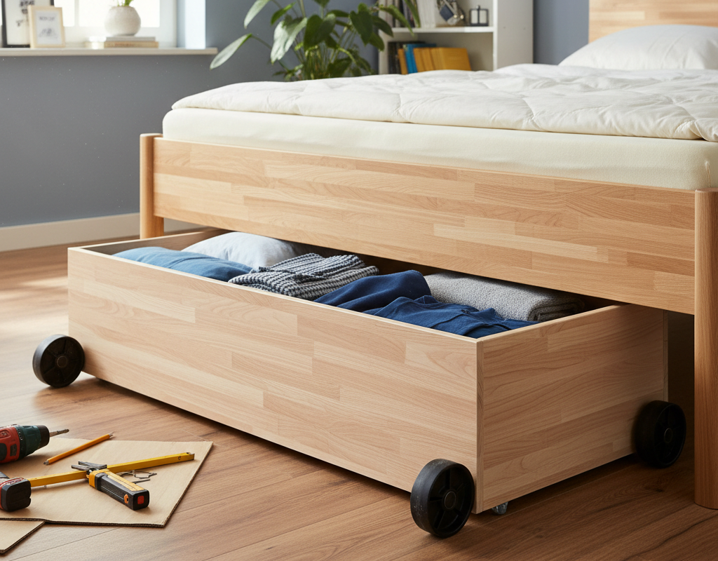 Effiziente Nutzung des Platzes unter dem Bett